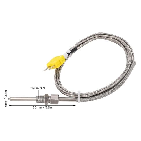 مسبار حراري من النوع K 1/8 NPT 80 مم لقياس درجة الحرارة الصناعية بنطاق -100 إلى 1250 درجة مئوية in Kuwait