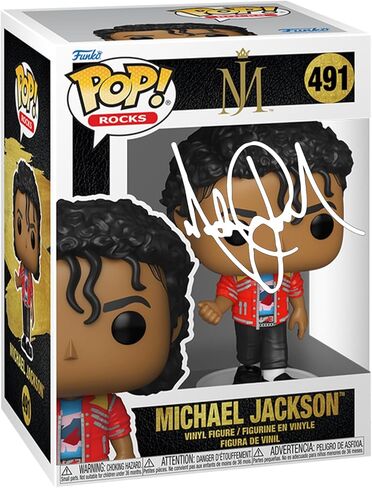 Michael Jackson #491 Beat It Facsimile Signed Reprint Laser Autographed Funko POP! Rocks Figurine with Protector Case in Saudi Arabia