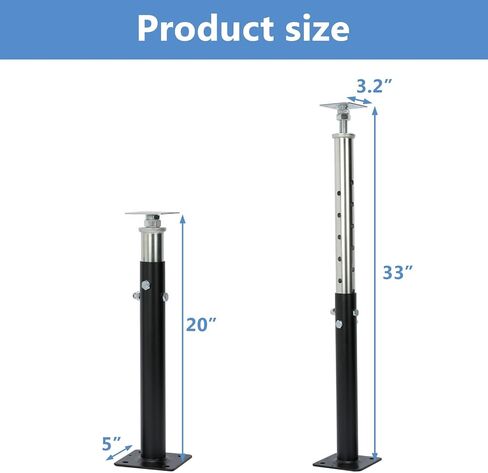 2 PCS House Jacks for Leveling, Basement Floor Jack, House Floor Jack for Temporary Support, 20" to 33" Adjustable Height Range, Floor Joist Jack, 8800 lbs Load Capacity in Saudi Arabia