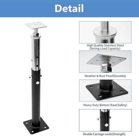 2 PCS House Jacks for Leveling, Basement Floor Jack, House Floor Jack for Temporary Support, 20" to 33" Adjustable Height Range, Floor Joist Jack, 8800 lbs Load Capacity in Saudi Arabia