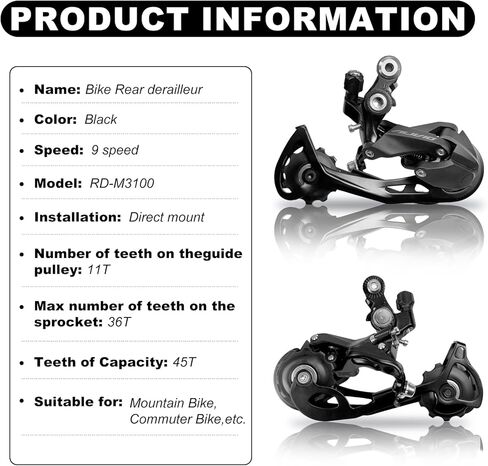 Rear Derailleur RD-M3100 9 Speed Derailleur Bicycle Direct Mount for Mountain Bike Commuter Bike in Saudi Arabia