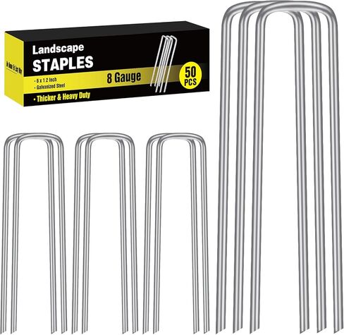 HongWay 120 Pack Landscape Staples 6 Inches 11 Gauge Stakes, Galvanized Garden Stakes U-Shaped Pins and Landscaping Staples for Sod Anchoring Landscape Fabric Irrigation Tubing in Saudi Arabia