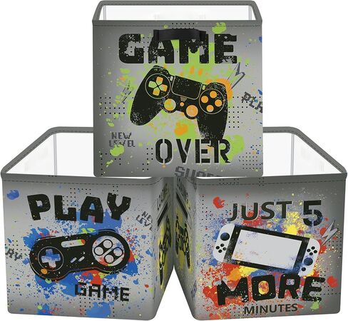 Clastyle Video Games Storage Storage Storage Set Black Gamepad Closet CloseT Closeet Organizer Toddler Toy Bin Boy Boy Book Basking ، 11.8x11.8x11.8 In in Saudi Arabia