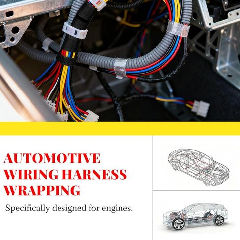 BOROLA Flame Retardant Wire Harness Tape 19mm x 25m – Cloth-Backed Adhesive Wiring Loom Tape for Automotive & Industrial Use, Sound Insulation & Noise Reduction, Wear & Temperature Resistant (1 Roll) in Saudi Arabia