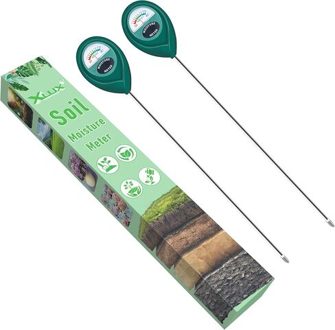 XLUX Long Probe Deep Use Soil Moisture Meter Sensor, Water Monitor Indicator, Hygrometer for Outdoor Indoor Large Pot Plants, Flower, Gardening, Farming, 2 Pack in Saudi Arabia