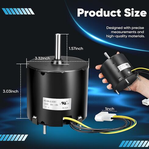 99080450 Bathroom Exhaust Fan Motor, 120 Volts 0.65 Amps, 5/16 x 1-3/8 inch Shaft, Compatible with Broan Nutone Brand, Replacement Part Number 99080450, S99080450, 71732005, 5KSM84DFK175P in Saudi Arabia