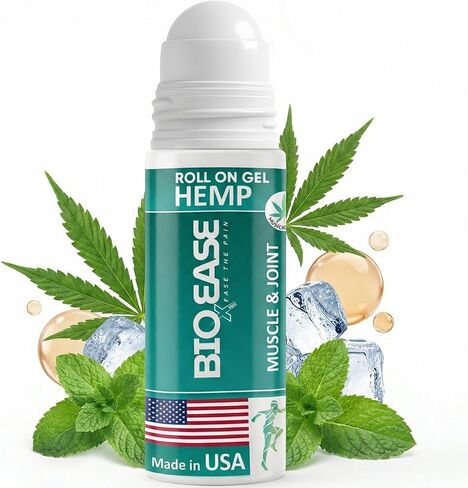 Fast-Acting Hemp Pain Relief Roll On - Highly Effective, Cool & Topical Pain Relief Extra Strength for Muscle, Joint, & Back – Easy Roll On Maximum Strength - Made in USA in Saudi Arabia