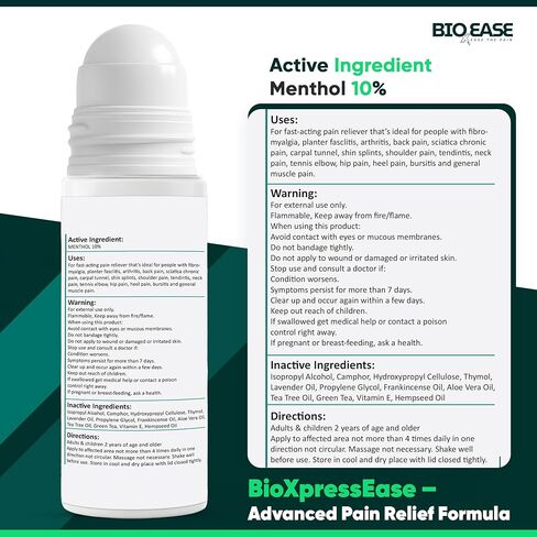 Fast-Acting Hemp Pain Relief Roll On - Highly Effective, Cool & Topical Pain Relief Extra Strength for Muscle, Joint, & Back – Easy Roll On Maximum Strength - Made in USA in Saudi Arabia