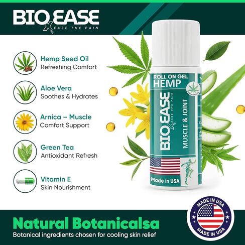 Fast-Acting Hemp Pain Relief Roll On - Highly Effective, Cool & Topical Pain Relief Extra Strength for Muscle, Joint, & Back – Easy Roll On Maximum Strength - Made in USA in Saudi Arabia
