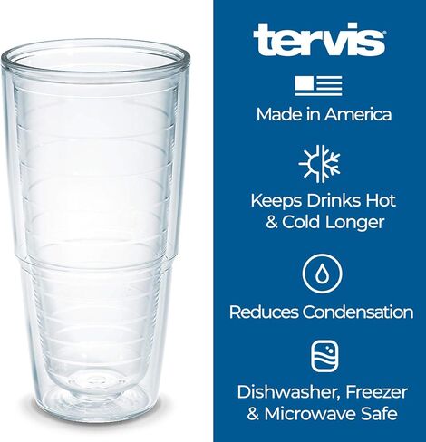 Tervis Peanuts - Felt Tumbler with Emblem and Black Lid 24oz, Clear in Saudi Arabia