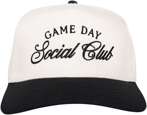 KATYDID Game Day Social Club Vintage Hat - Two-Toned Trucker Hat - Embroidered Vintage Baseball Cap for Women - Snapback in Saudi Arabia