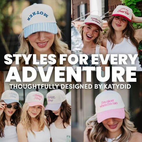KATYDID Game Day Social Club Vintage Hat - Two-Toned Trucker Hat - Embroidered Vintage Baseball Cap for Women - Snapback in Saudi Arabia