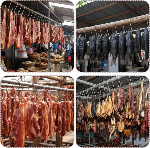 cobee Meat Hooks, 20PCS Premium Stainless Steel Butcher Hook, Smoked Hooks Meat Processing for Hot and Cold Chicken Hunting Smoked in Saudi Arabia