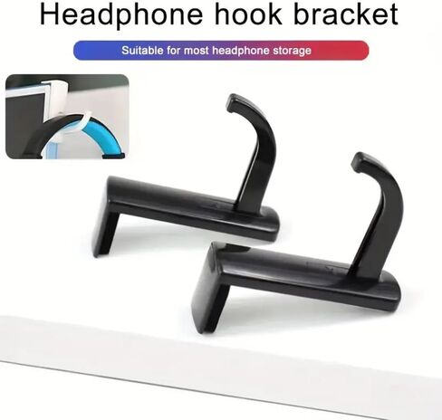 Headphone Stand, Hanger Earphone Stand Adhesive Hooks for Hanging Adhesive-Mounted Monitor Headphone Hook, Headset Hanger with Adhesive Backing, Dorm Room Essentials Space-Saving Holder in Saudi Arabia