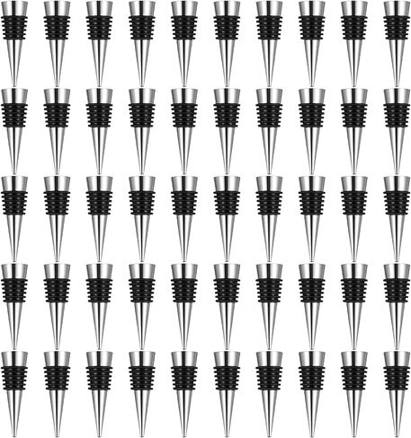 WLLHYF 50 PCS Wine Stopper Reusable Decorative Bottle Stoppers Vacuum Wine Bottle Stopper with Silicone Reusable Wine Corks Wine Stoppers for Wine Bottles Leak proof in Saudi Arabia