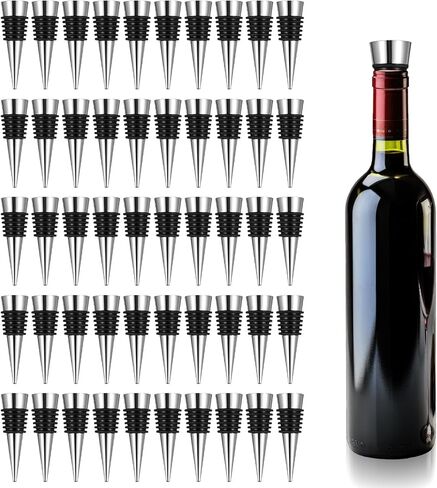 WLLHYF 50 PCS Wine Stopper Reusable Decorative Bottle Stoppers Vacuum Wine Bottle Stopper with Silicone Reusable Wine Corks Wine Stoppers for Wine Bottles Leak proof in Saudi Arabia