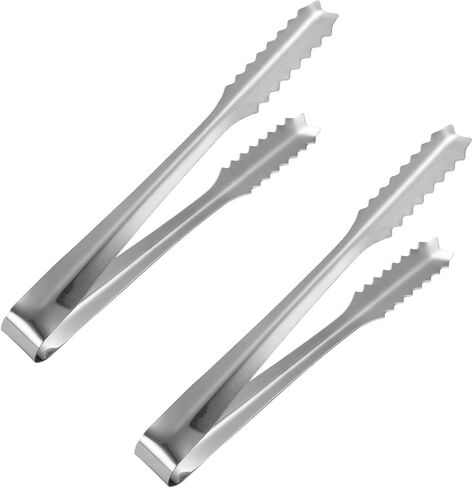 2 Pcs 304 Stainless Steel Ice Tongs, 8 inches Ice Tube Tongs for Ice Bucket Ice Sugar Cubes Coffee Bar Food Serving etc in Saudi Arabia