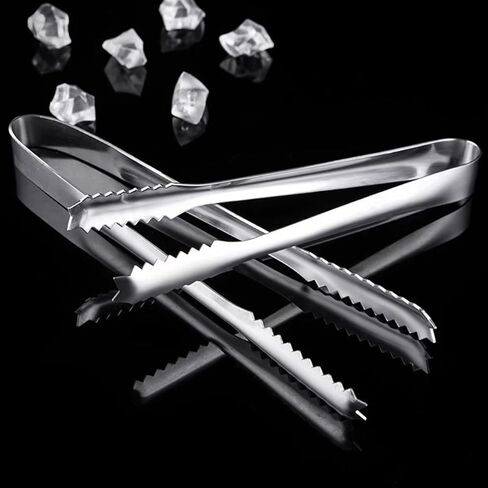 2 Pcs 304 Stainless Steel Ice Tongs, 8 inches Ice Tube Tongs for Ice Bucket Ice Sugar Cubes Coffee Bar Food Serving etc in Saudi Arabia