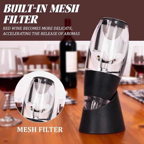 Wine Aerator Plastic Mesh Filter Transparent Design Ideal Gift Enhances Flavors Wine with Smoother Finish Wine Airarator for Wine Lovers and Sommeliers in Saudi Arabia