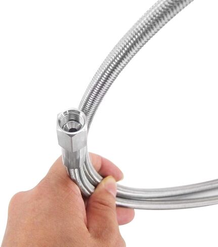 HFS(R) 1/4" Female JIC Stainless Steel Braided Hose 72" Length, w/PTFE Liner, 2000PSI (72 inch) in Saudi Arabia