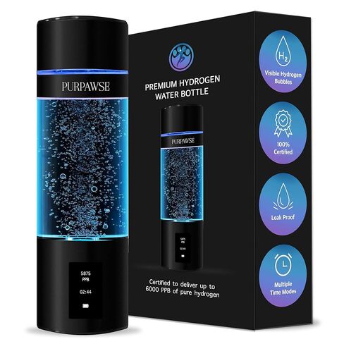 Portable Hydrogen Water Bottle Generator, Up to 6000 PPB with SPE/PEM Technology Hydration Hydrogenated Water Bottle, Athletic, Rechargeable H2 Generator, Long Lasting Battery in Saudi Arabia