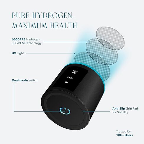 Portable Hydrogen Water Bottle Generator, Up to 6000 PPB with SPE/PEM Technology Hydration Hydrogenated Water Bottle, Athletic, Rechargeable H2 Generator, Long Lasting Battery in Saudi Arabia