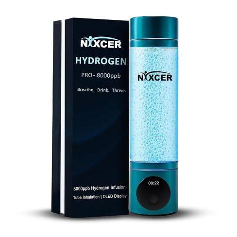 Hydrogen Pro Water Bottle – 8000PPB H2, SPE/PEM, OLED Display, Dual Mode (5/10 Min), USB-C Rechargeable – Portable Hydrogen Generator for Wellness, Recovery, Gym & Gift (Silver) in Saudi Arabia