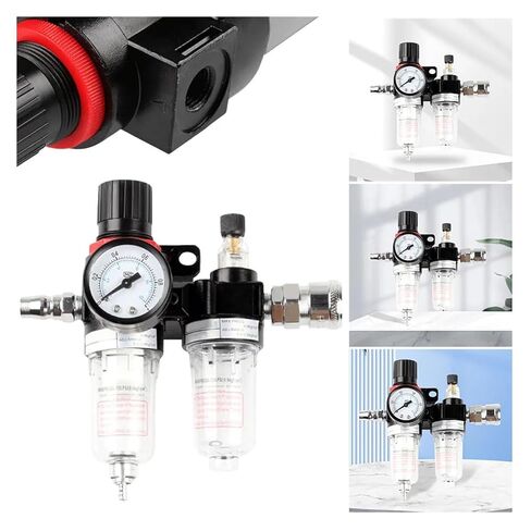 AFC2000 Air Tool Compressor Filter with Pressure Gauge, Compressed Air Filter Regulator, 0.5-8.5 Bar Water/Oil Separator in Saudi Arabia
