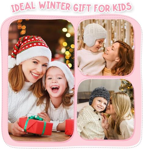 3 Pack Hats with Earflaps for Kids, Knitted Beanie Fleece Lined Winter Hat for 3-8 Girls Boys in Saudi Arabia