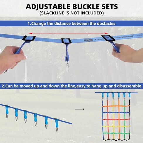 Climbing Net for Kids Outdoor,Climbing Cargo Net Kids Playground,Ninja Line Accessories For Ninja Warrior Obstacle Course For Kids,Climbing Rope Ladder for Ninja Slackline&Jungle Gyms Backyard in Saudi Arabia