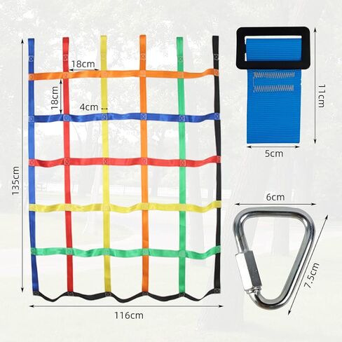 Climbing Net for Kids Outdoor,Climbing Cargo Net Kids Playground,Ninja Line Accessories For Ninja Warrior Obstacle Course For Kids,Climbing Rope Ladder for Ninja Slackline&Jungle Gyms Backyard in Saudi Arabia