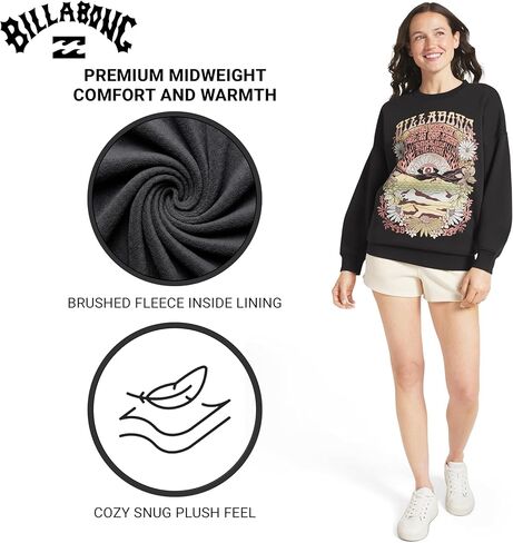 Billabong Women's Regular Fit Midweight Super Soft Brushed Fleece Crewneck Sweatshirt in Saudi Arabia