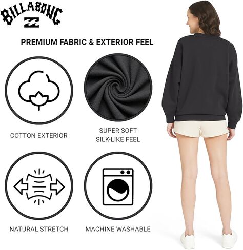 Billabong Women's Regular Fit Midweight Super Soft Brushed Fleece Crewneck Sweatshirt in Saudi Arabia