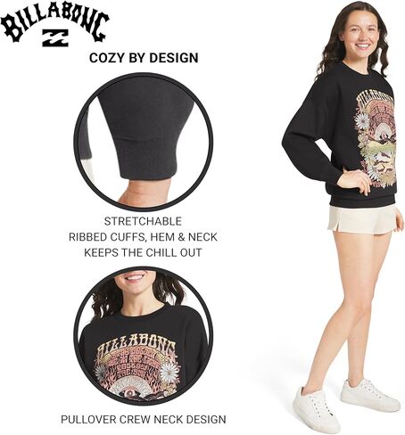 Billabong Women's Regular Fit Midweight Super Soft Brushed Fleece Crewneck Sweatshirt in Saudi Arabia