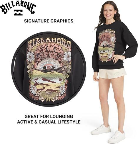 Billabong Women's Regular Fit Midweight Super Soft Brushed Fleece Crewneck Sweatshirt in Saudi Arabia