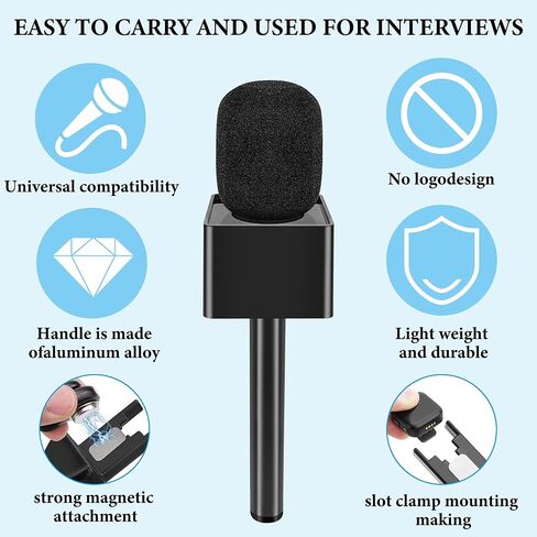 Geekria for Creators MicHandle for DJI Mic3, Microphone Holder Compatible with Hollyland Lark M2S, Rode Wireless GO Lavalier Mic, Magnetic MicStand with 3 Pop Filter for Vlogging, Reports in Saudi Arabia