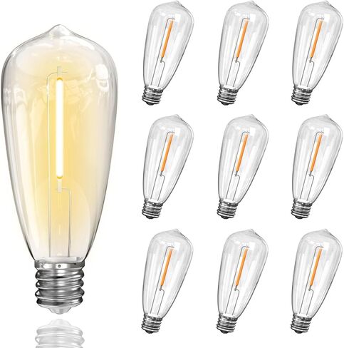25 Pack C9 Clear Incandescent Christmas Light Bulbs, 7 Watt Warm White Replacement Bulbs, E17 Intermediate Base Vintage Bulbs for Outdoor String Lights, Patio Garden Party Xmas Tree Decor UL Listed in Saudi Arabia