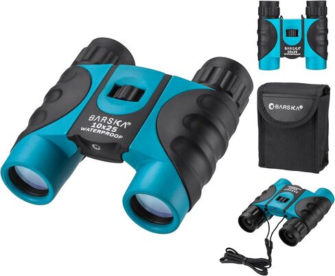 BARSKA AB12725 Blueline 10x25 مناظير مدمجة مقاومة للماء باللون الأسود لركوب القوارب والصيد وصيد الأسماك والمشي لمسافات طويلة والأحداث والرياضة وما إلى ذلك in Kuwait