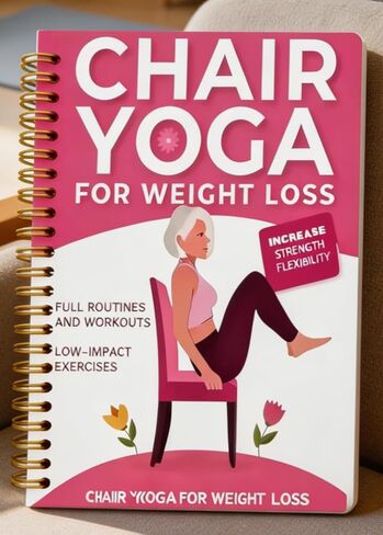 30-Day Chair Yoga Guide Book for Beginners, 60 Workouts for Weight Loss & Flexibility, Spiral Bound Senior Exercise Book(Pink) in Saudi Arabia