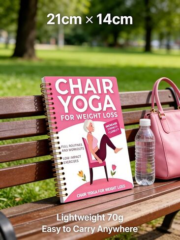 30-Day Chair Yoga Guide Book for Beginners, 60 Workouts for Weight Loss & Flexibility, Spiral Bound Senior Exercise Book(Pink) in Saudi Arabia