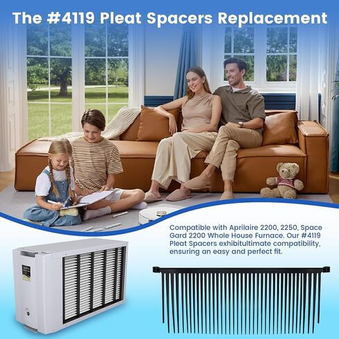 #4119 Pleat Spacers Replacement Compatible with Aprilaire 2200, 2250, Space Gard 2200 Whole House Furnace, 4119 Fresh Air Ventilation Furnace Filters, 6 Pack in Saudi Arabia