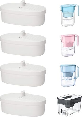 KEEPOW WD-PF-01A Plus Replacement Filter Compatible with All Water-Drop Pitcher Filtration System, Reduces PFOA/PFOS, Chlorine, Last Up to 3 Months or 200 Gallons, 4 Pack in Saudi Arabia