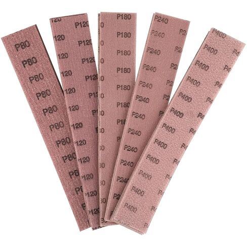 25Pcs 2-3/4" x 8" Hook and Loop Mesh Sandpaper for Orbital Sander | Assorted Grit 80/120/180/240/400, Dust-Free Open Mesh Design, Aluminum Oxide, Easy Attachment, Wood Metal Automotive Plastic in Saudi Arabia