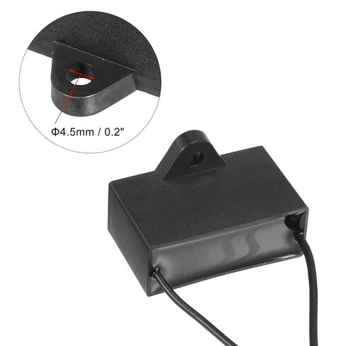 uxcell Ceiling Fan Capacitor CBB61 6uF 250V AC 2 Wires Metallized Polypropylene Film Capacitor 47x29x18mm for Electric Fan Pump Motor Generator 2Pcs in Saudi Arabia