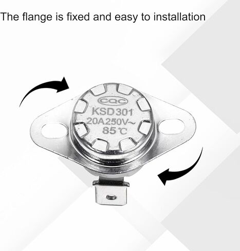 uxcell 2 Pcs KSD301 Thermostat 160°C/320°F 20A Normally Closed N.C Adjust Snap Disc Temperature Switch with Terminal Wire for Microwaves,Oven,Coffee Maker,Ceramic Material in Saudi Arabia