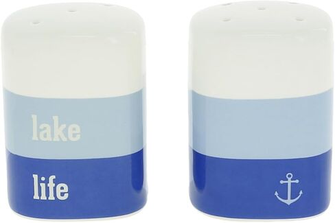 Pavilion Gift Company - Lake Life - 3 oz Salt & Pepper Ceramic Stoneware Shaker Set Cottage Waterfront in Saudi Arabia