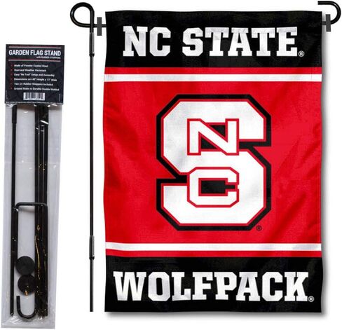 North Carolina State Wolfpack Garden Flag with Stand Holder in Saudi Arabia