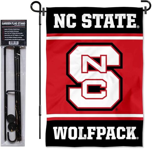 North Carolina State Wolfpack Garden Flag with Stand Holder in Saudi Arabia