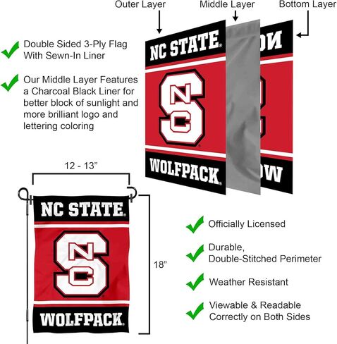 North Carolina State Wolfpack Garden Flag with Stand Holder in Saudi Arabia
