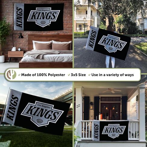 Desert Cactus Los Angeles Kings Flag NHL 100% Polyester Indoor Outdoor 3x5 feet National Hockey League Team Flags LA (Team Name #2) in Saudi Arabia